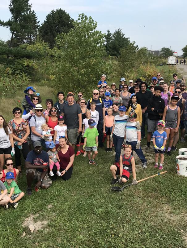 Canada Life Team getting ready to plant at a park in September 2019